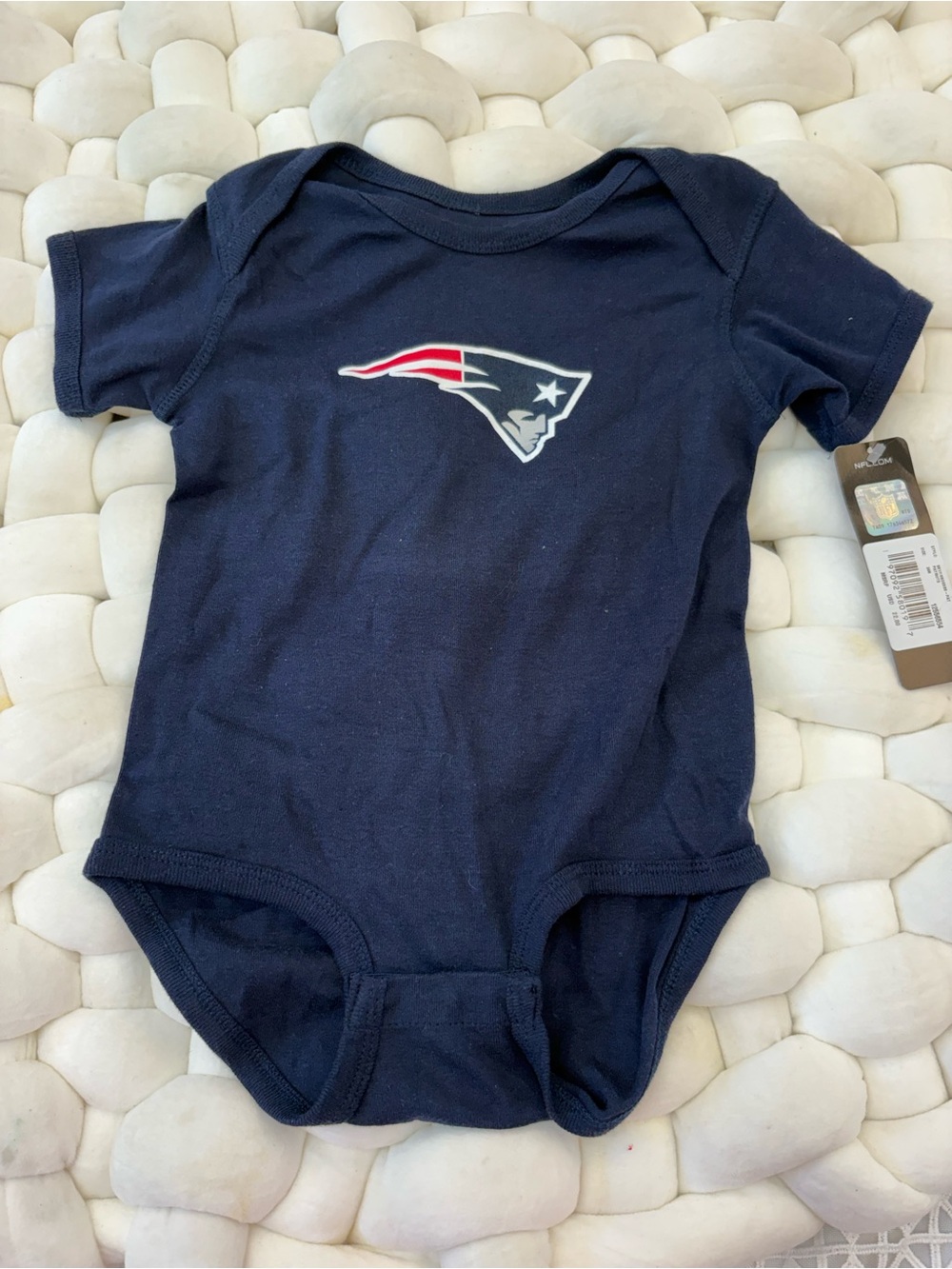 New England Patriots Navy Baby One-Piece Bodysuit